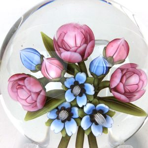 Small Pink Roses & Blue Flowers by Clinton Smith